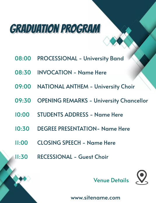 Graduation Programme Template | PosterMyWall