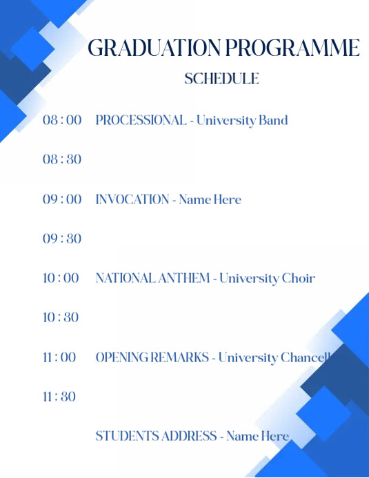 Graduation Programme Template | PosterMyWall