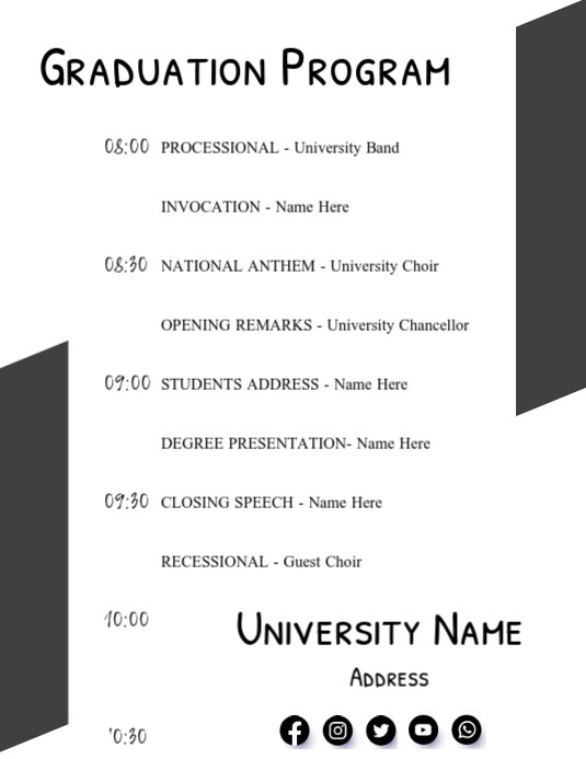 Graduation Programme Template | PosterMyWall
