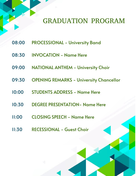 Graduation Programme Template | PosterMyWall