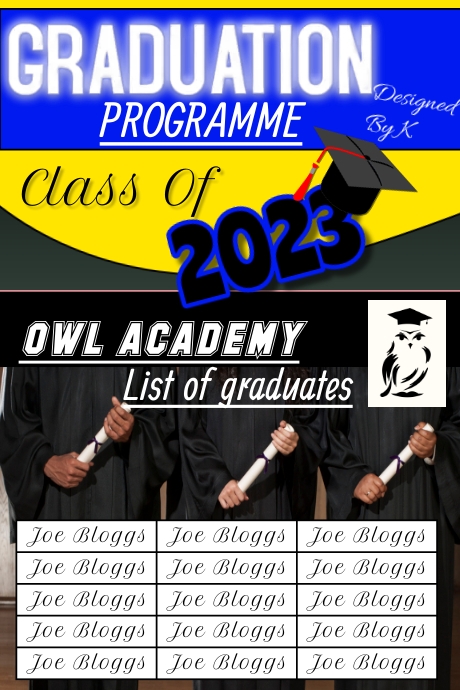 GRADUATION PROGRAMME Template | PosterMyWall