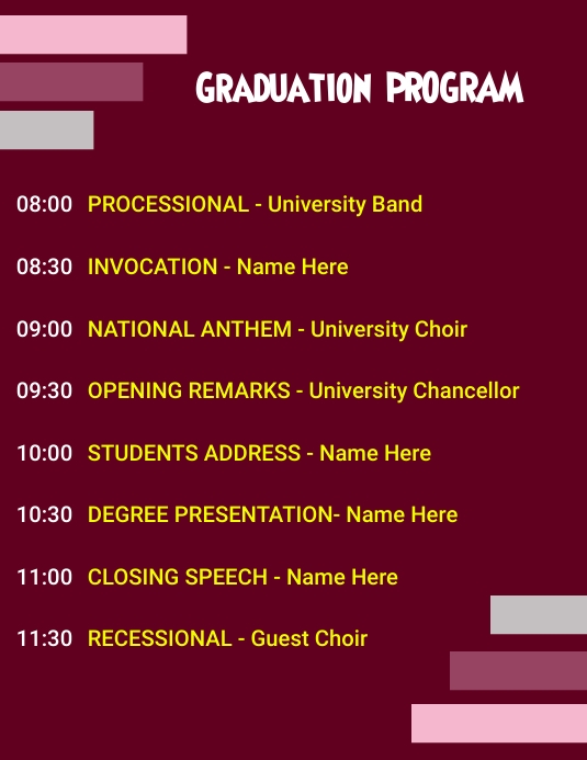 Graduation Programme Design Red Copy of Graduation Programme | PosterMyWall