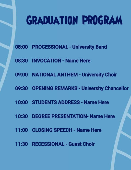 Graduation Programme Template | PosterMyWall