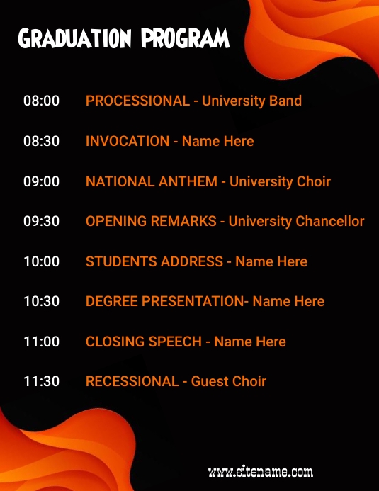 Graduation Programme Template | PosterMyWall