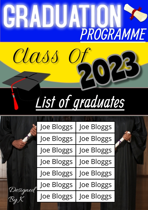 GRADUATION PROGRAMME Template | PosterMyWall