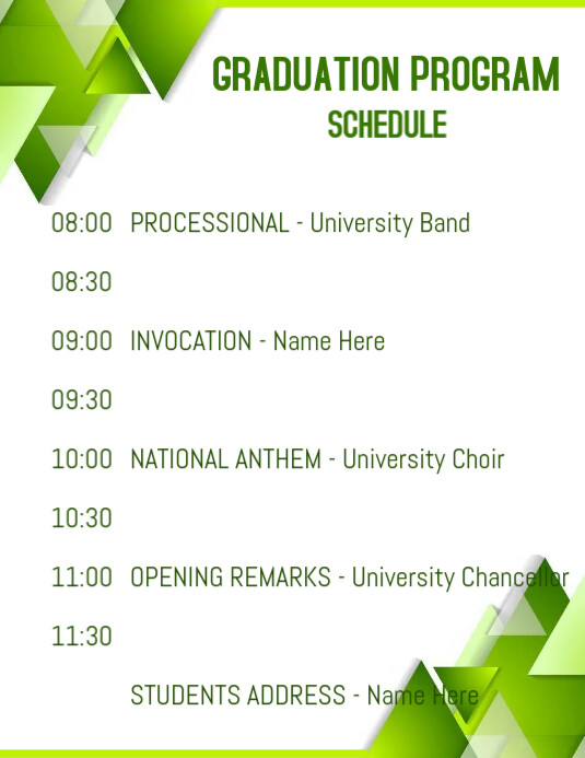 Graduation Programme Template PosterMyWall Graduation Programme Template PosterMyWall