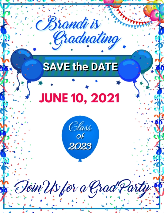 Graduation Save The Date Template Flyer (US Letter)