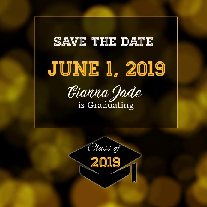 Graduation Save the Date Video Quadrado (1:1) template