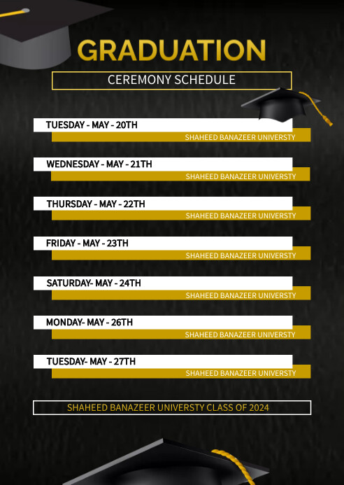 graduation schedule Template | PosterMyWall