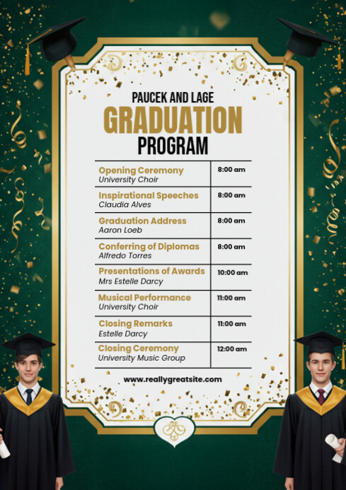 Program Scdeule Graduation Graduation Schedule Template | PosterMyWall