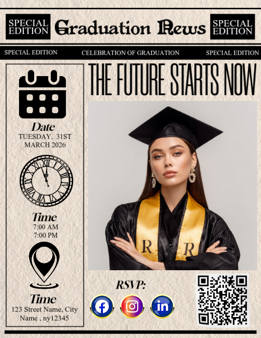 Graduation Success Your Future Awaits Template | PosterMyWall