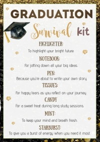 Graduation Survival Kit A6 template