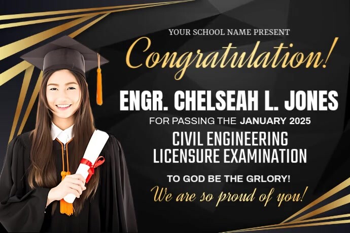 Graduation Tarpaulin Ads Banier 4’×6’ template