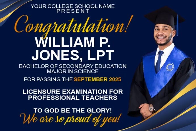 Graduation tarpaulin Design Banner 4' × 6' template