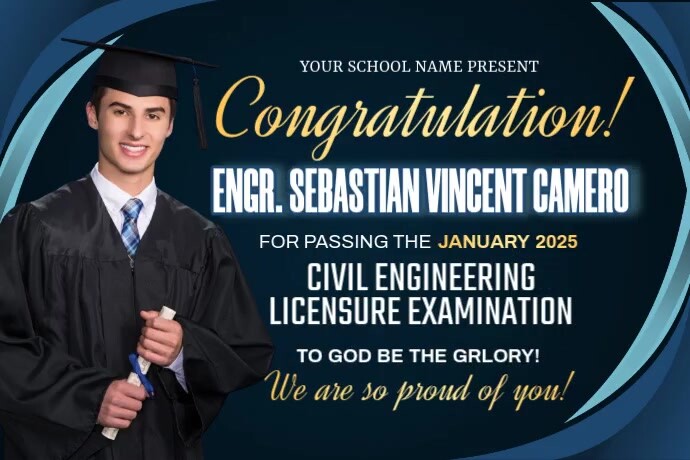 Graduation Tarpaulin Design Banner 4' × 6' template