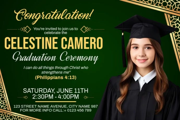 Graduation Template Banner 4' × 6'