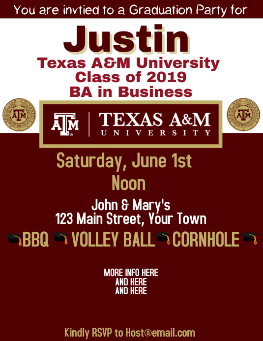 Graduation Texas A&M Template PosterMyWall