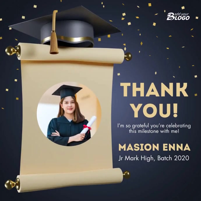 Graduation Thank You Card Ithempulethi | PosterMyWall Graduation Thank You Card Ithempulethi | PosterMyWall