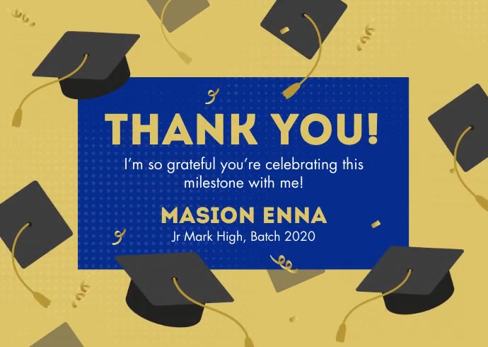 Graduation Thank You Card Template | PosterMyWall Graduation Thank You Card Template | PosterMyWall