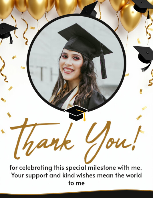 grad card thank you letter Hello Love Goods Graduation Cards Personalized with Name and School, 5.5x4.25 Black and White Flat Thank You Note Cards with Envelopes : Office Products Thank You Graduation Thank You