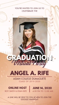 Graduation Virtual Party Digital Display template