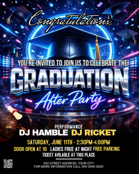 Graduation After Party Template | PosterMyWall
