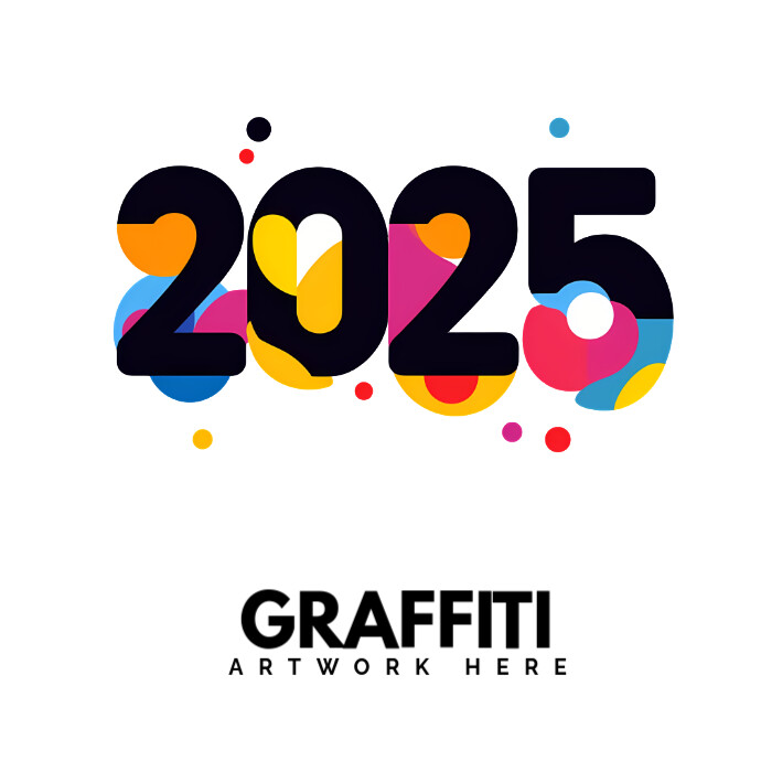 Graffiti text 2025 Logo template