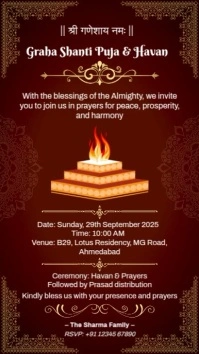 Graha Shanti Puja and Havan Digital Invitation Card Template Instagram-verhaal