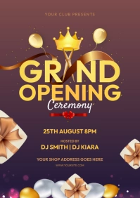 Grand Opening, Invitation Party Template A1