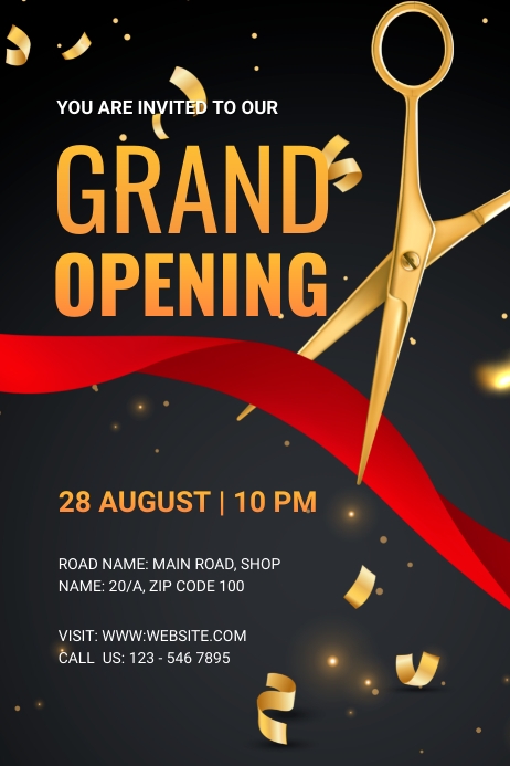 Grand Opening Invitation Template PosterMyWall Grand Opening Invitation Template PosterMyWall