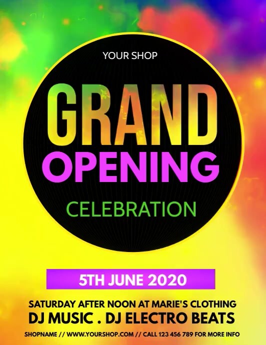 grand opening, opening soon, launching soon Flyer (US Letter) template