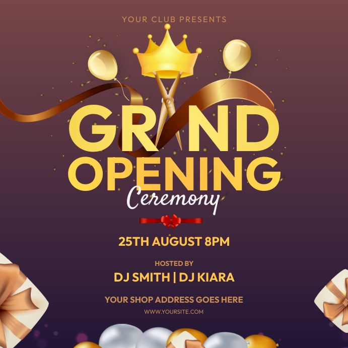 Grand Opening, Invitation Instagram Post Kwadrat (1:1) template