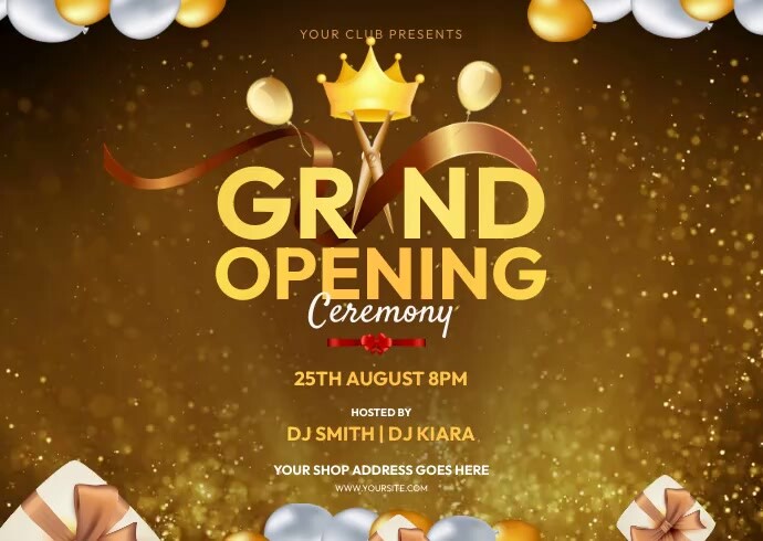 Grand Opening, Invitation Instagram Postcard template