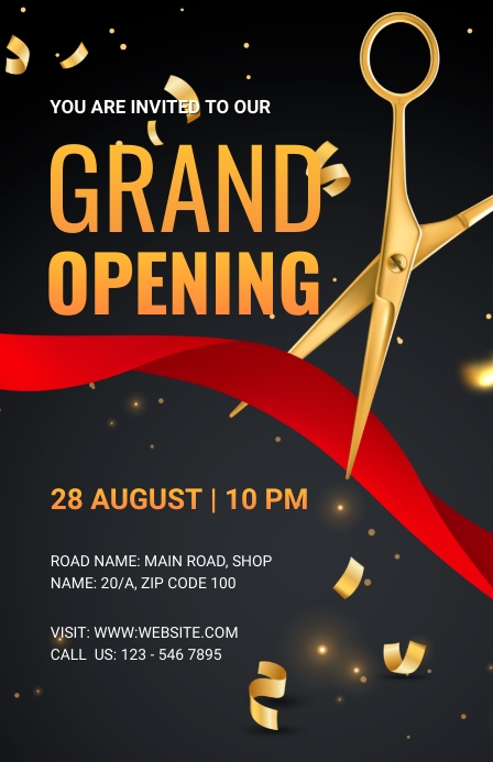 Grand Opening, Invitation Template Tabloid