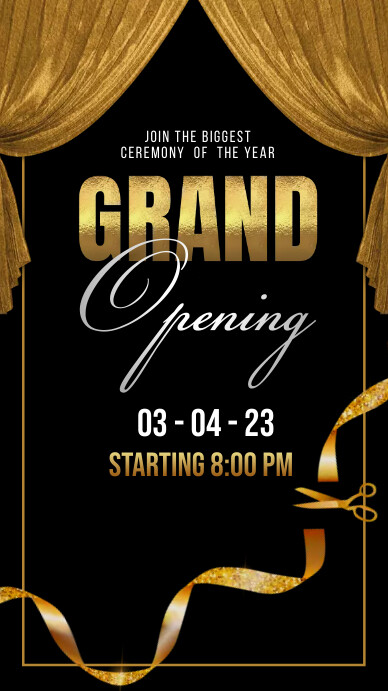 grand opening, opening event Instagram Story template