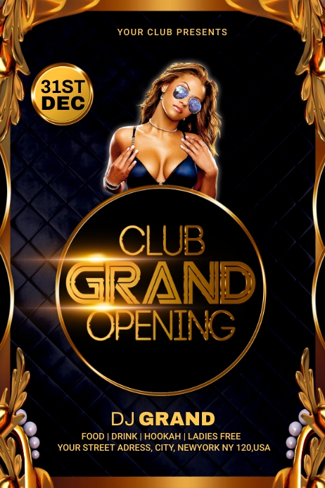 GRAND OPENING (2) Transparent 4 stopy × 6 stóp template