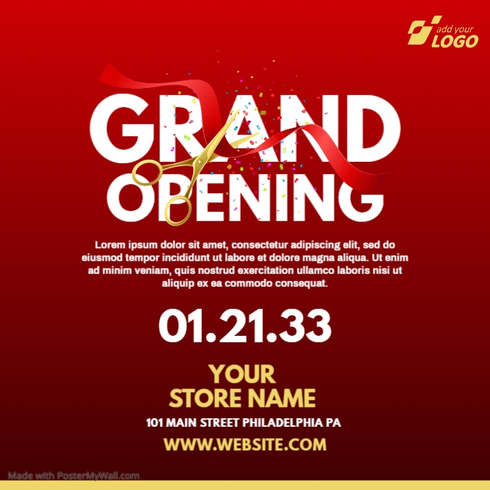 Copy of Grand Opening Ad | PosterMyWall