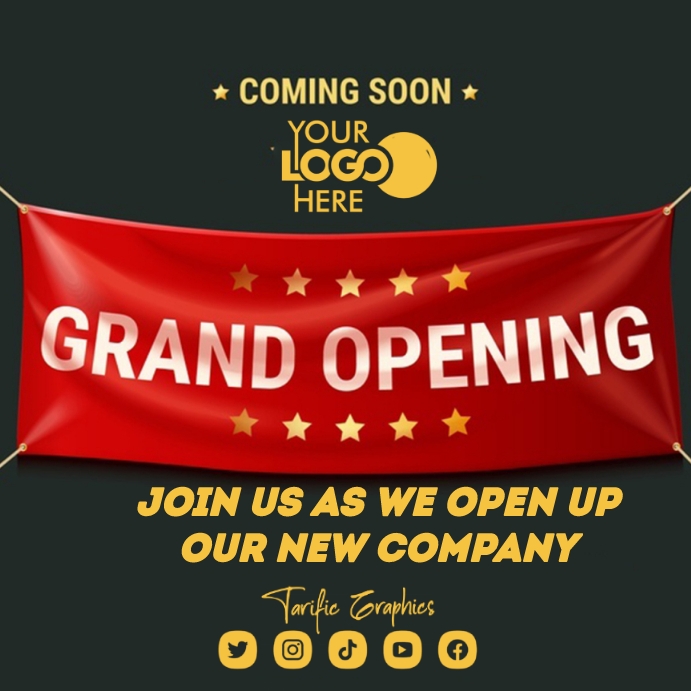grand opening banner Pos Instagram template