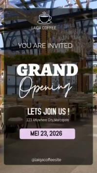 Коричневый Coffee Shop Opening Instagram Story Template