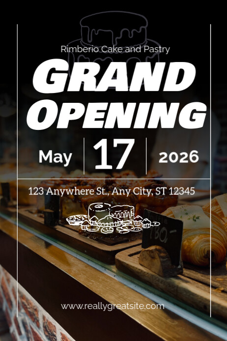 Copy of grand opening cake flyer | PosterMyWall