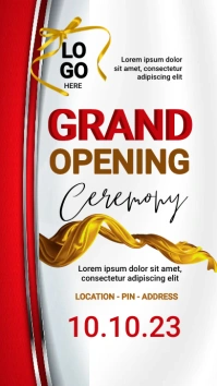 Grand Opening Ceremony Banner Digital Display (9:16) template