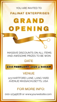 Grand opening ceremony flyer template A4 paper Pantalla Digital (9:16)