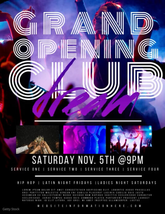 Club Opening Visual Grand Opening Club Flyer Template | PosterMyWall