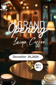 Grand opening coffee shop Poster template
