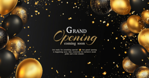 สีดำ Grand Opening Event Facebook Event Cover Template