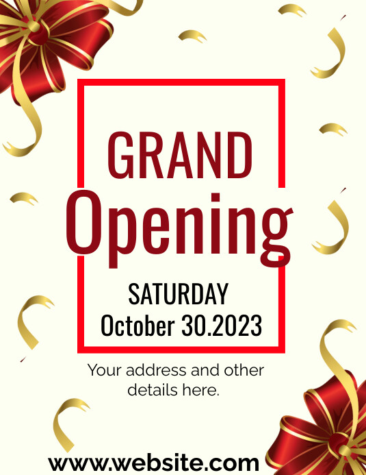 Grand opening design flyer Ulotka (US Letter) template