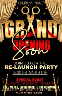 grand opening Half Page Wide template