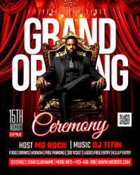 Black Grand Opening Ceremony Instagram Portrait Template