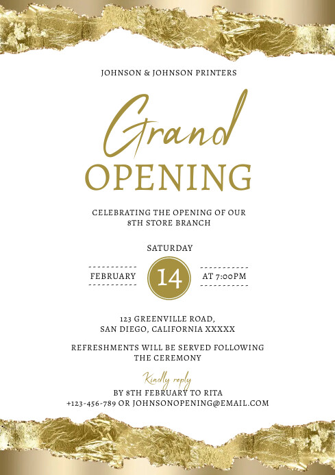 Grand Opening A4 template