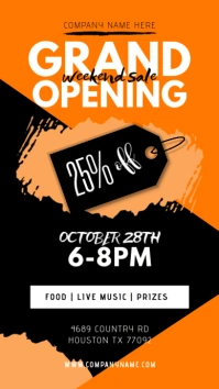 Grand Opening Digital Sign Template งานแสดงผลงานแบบดิจิทัล (9:16)